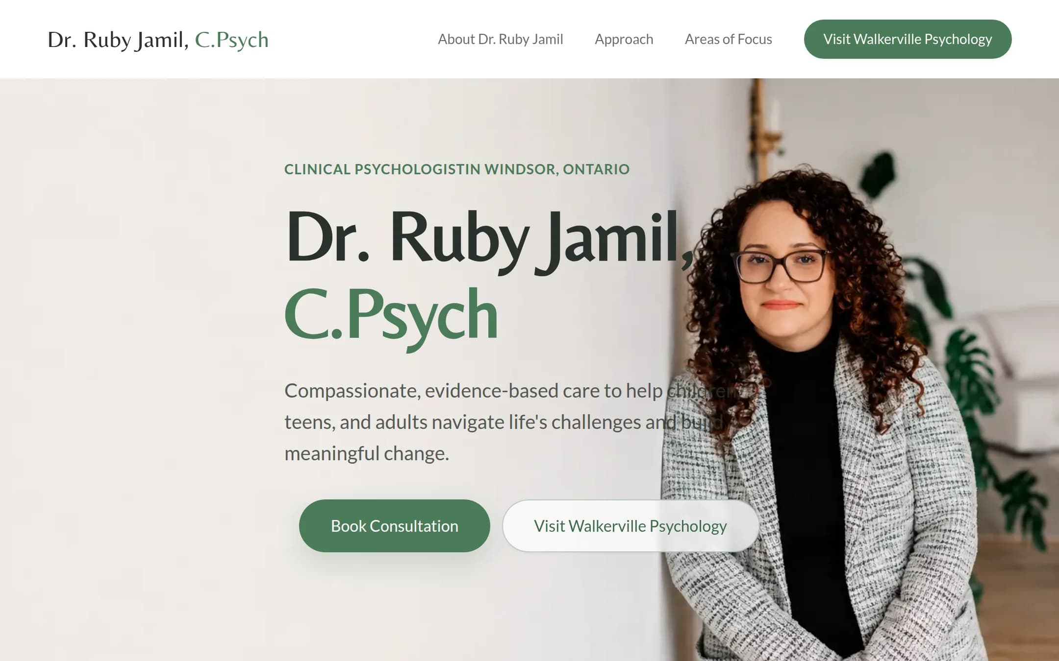Dr. Ruby Jamil, C.Psych website