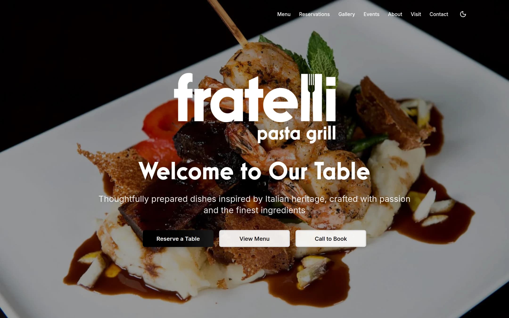 Fratelli Pasta Grill website