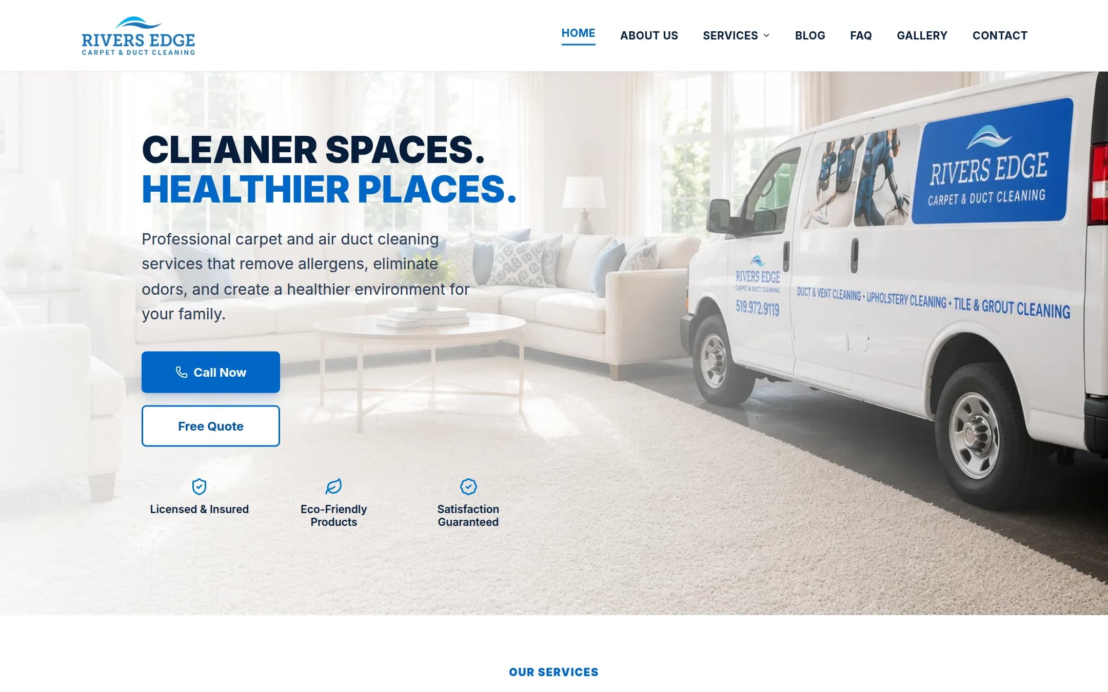 Rivers Edge Carpet & Duct Cleaning website